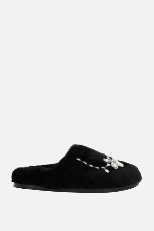 SIMONE ROCHA - 샌들 - 시몬 로샤 여성 샌들 faux fur flat mules NB26