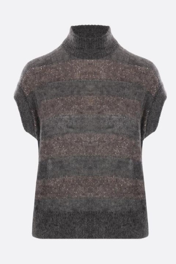 BRUNELLO CUCINELLI - 스웨터 - 브루넬로 쿠치넬리 여성 니트 스웨터 mohair wool sleeveless sweater NB26