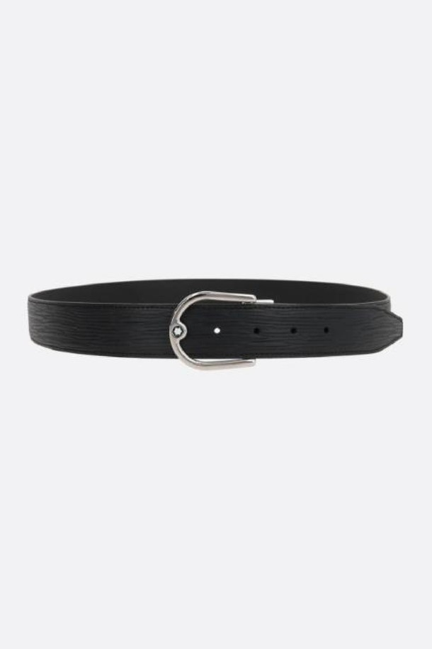 MONTBLANC - 벨트 - 몽블랑 남성 벨트 textured and smooth leather reversible belt NB26