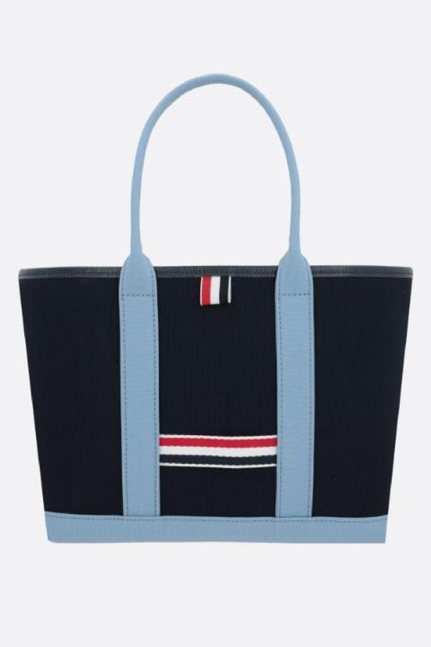 THOM BROWNE - 토트백 - 톰브라운 여성 토트백 Interlock small canvas tote bag NB26