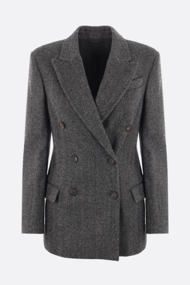 BRUNELLO CUCINELLI - 자켓 - 브루넬로 쿠치넬리 여성 자켓 double breasted techno wool jacket NB26