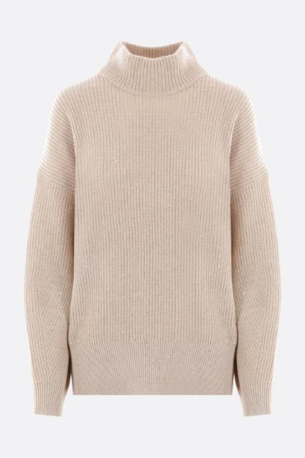 BRUNELLO CUCINELLI - 스웨터 - 브루넬로 쿠치넬리 여성 니트 스웨터 cashmere and wool pullover with sequins NB26