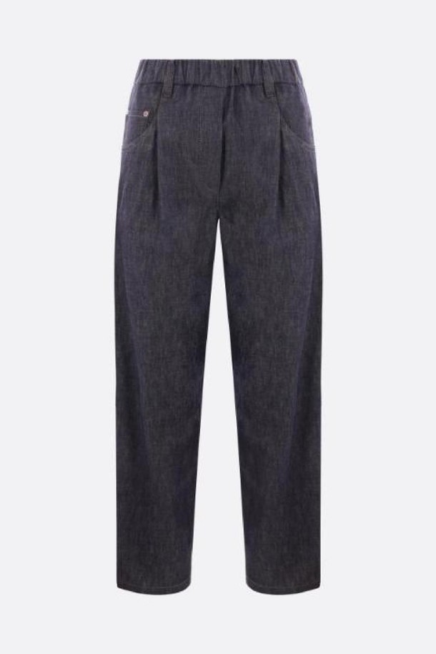 BRUNELLO CUCINELLI - 데님 - 브루넬로 쿠치넬리 여성 청바지 denim track trousers with shiny tab NB26