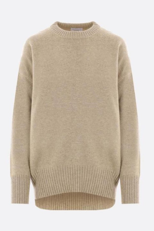 BRUNELLO CUCINELLI - 스웨터 - 브루넬로 쿠치넬리 여성 니트 스웨터 cashmere pullover with monili NB26