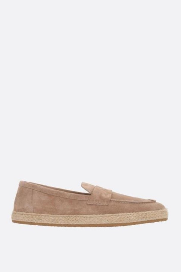 BRUNELLO CUCINELLI - 드레스화 - 브루넬로 쿠치넬리 남성 로퍼 suede loafers with rope trim NB26