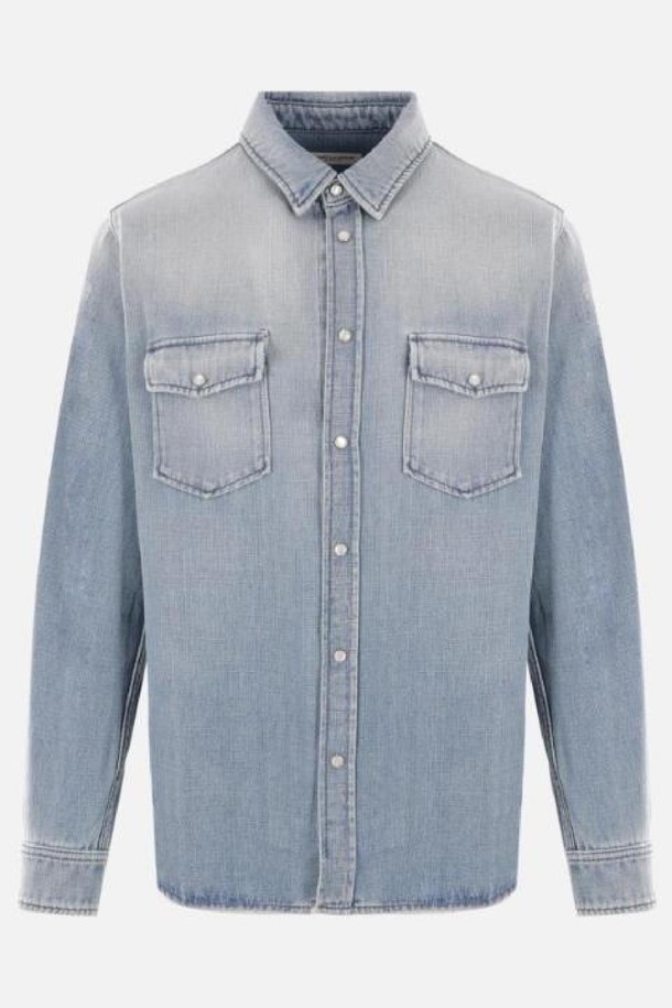 SAINT LAURENT - 긴팔셔츠 - 생로랑 남성 셔츠 denim shirt NB26