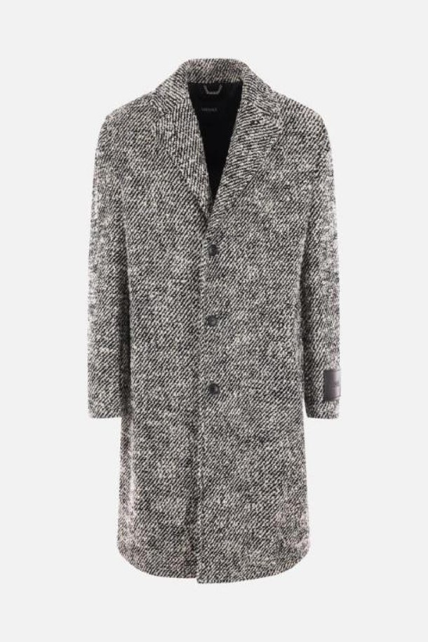 VERSACE - 코트 - 베르사체 남성 코트 single breasted boucle wool blend coat NB26