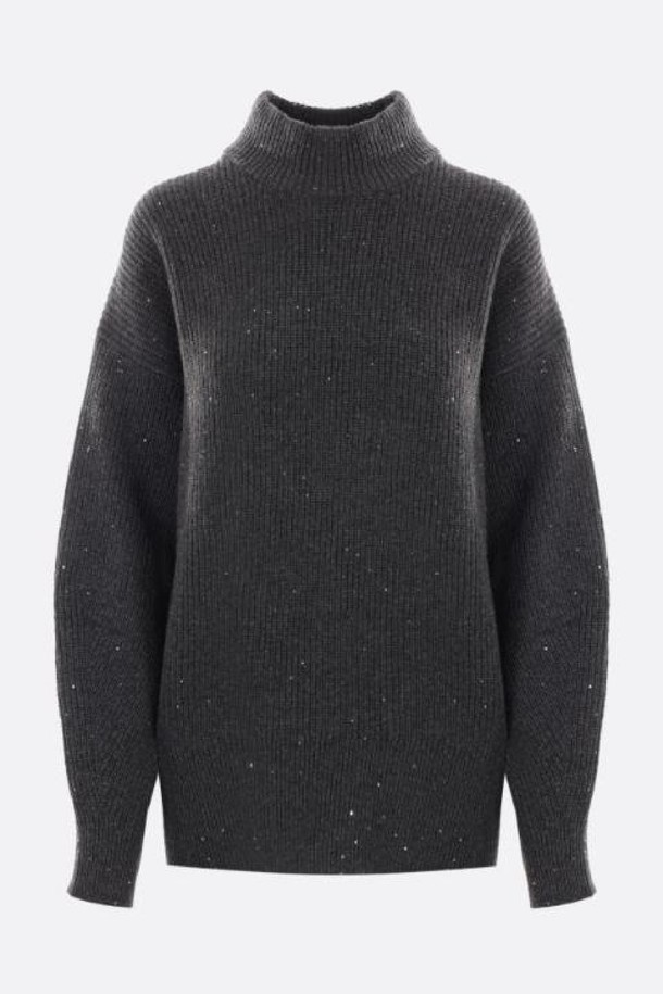 BRUNELLO CUCINELLI - 스웨터 - 브루넬로 쿠치넬리 여성 니트 스웨터 cashmere and wool pullover with sequins NB26