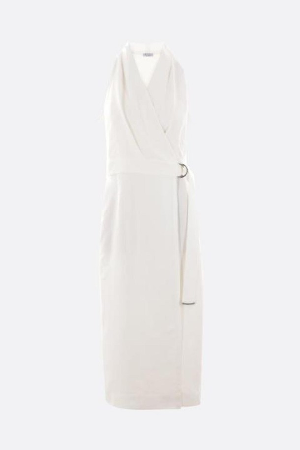 BRUNELLO CUCINELLI - 긴소매 원피스 - 브루넬로 쿠치넬리 여성 원피스 linen blend wrap dress NB26