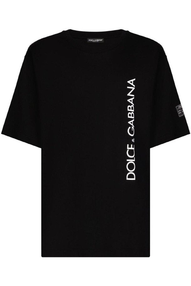 DOLCE & GABBANA - 반팔티셔츠 - 돌체앤가바나 남성 티셔츠 COTTON T SHIRT WITH VERTICAL LOGO NB30