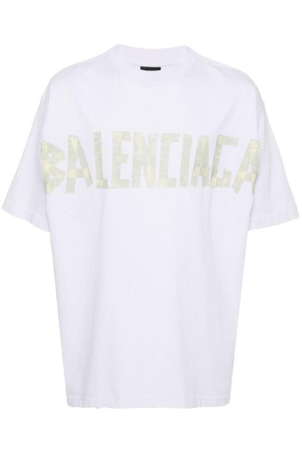 BALENCIAGA - 반팔티셔츠 - 발렌시아가 남성 티셔츠 TAPE TYPE MEDIUM FIT T SHIRT NB30