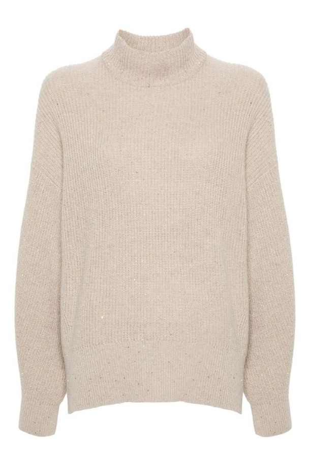 BRUNELLO CUCINELLI - 스웨터 - 브루넬로 쿠치넬리 여성 스웨터 WOOL AND CASHMERE BLEND JUMPER NB30