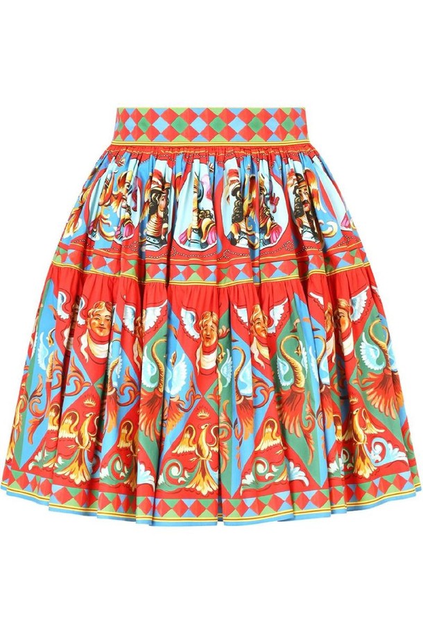 DOLCE & GABBANA - 미디스커트 - 돌체앤가바나 여성 스커트 CARRETTO PRINT SKIRT NB30