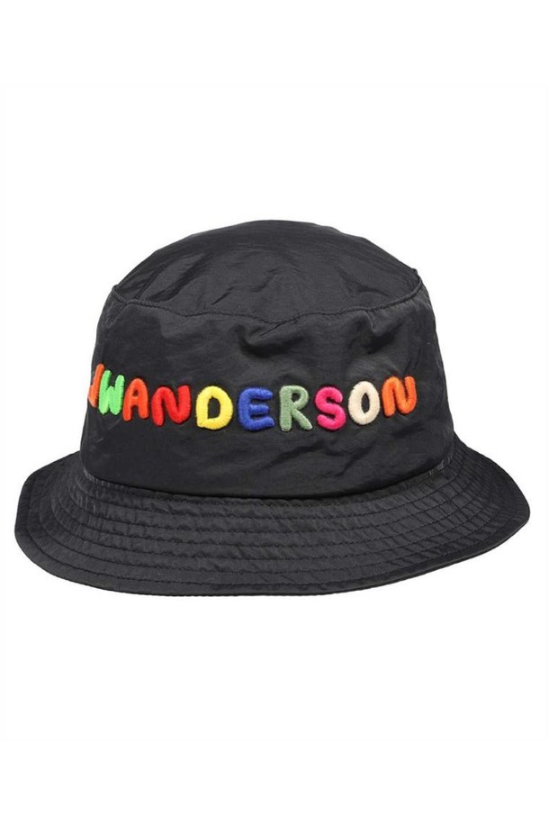 JW ANDERSON - 모자 - JW앤더슨 남성 모자 JW Anderson AC0373 FA0378 LOGO EMBROIDERY BUCKET Hat   Black NB24