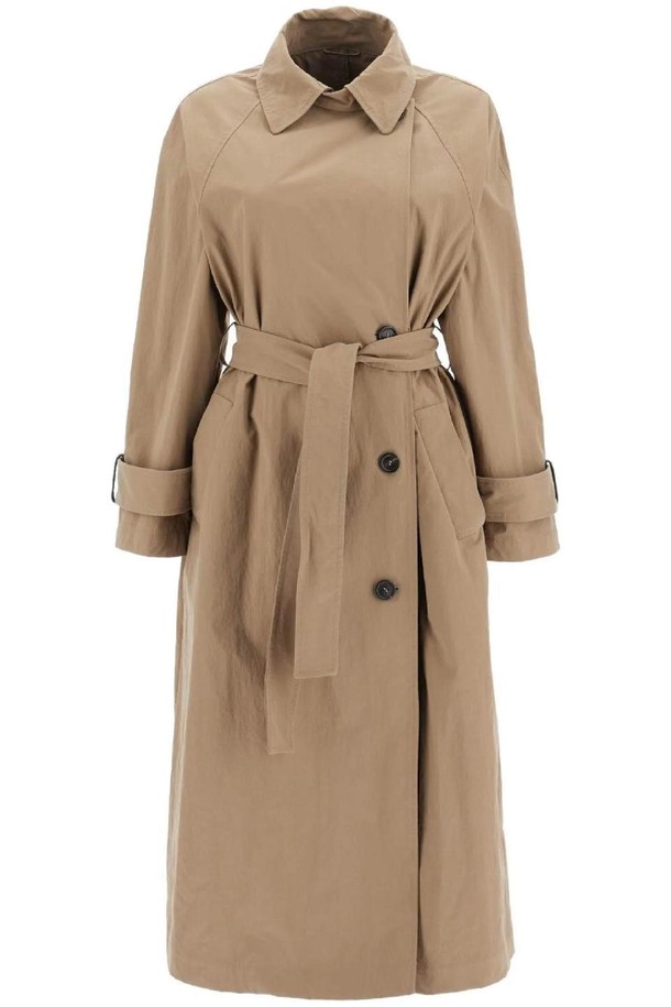 BRUNELLO CUCINELLI - 코트 - 브루넬로 쿠치넬리 여성 트렌치코트 trench coat with shiny cuff details NB02