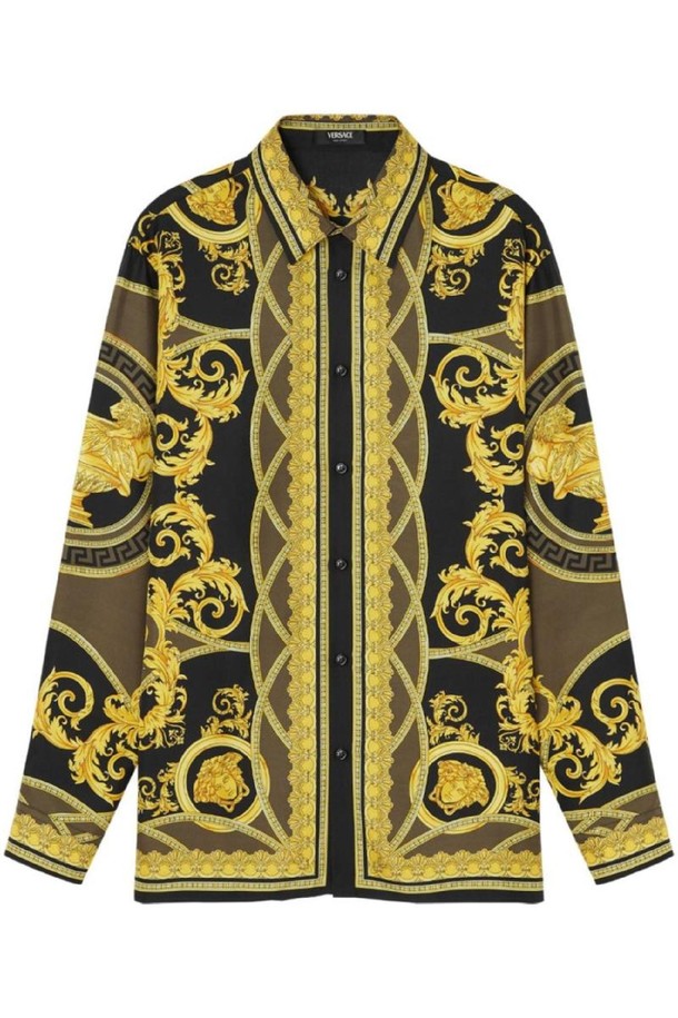 VERSACE - 긴팔셔츠 - 베르사체 남성 셔츠 BAROCCO PRINT SILK SHIRT NB30