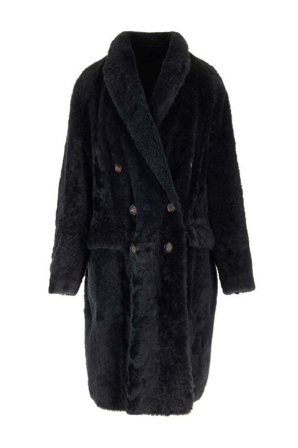 BRUNELLO CUCINELLI - 코트 - 브루넬로 쿠치넬리 여성 코트 Shearling coat NB19