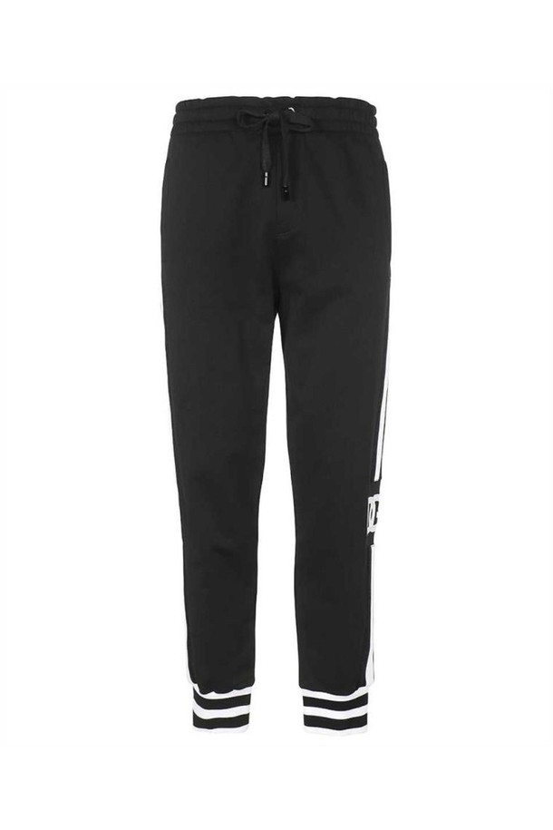 DOLCE & GABBANA - 슬랙스/수트팬츠 - 돌체앤가바나 남성 팬츠 Dolce   Gabbana GVESAZ FU7DU LOGO PATCH SIDE STRIPE Trousers   Black NB24