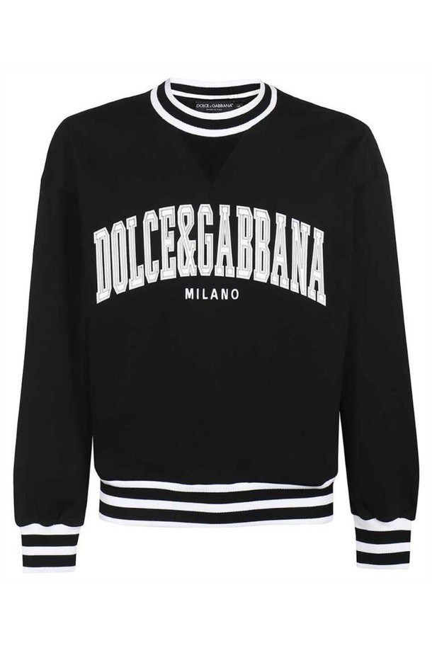 DOLCE & GABBANA - 스웨트셔츠 - 돌체앤가바나 남성 맨투맨 후드 Dolce   Gabbana G9XM4Z FU7DU LOGO APPLIQU� VARSITY Sweatshirt   Black NB24