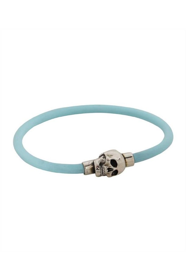 Alexander McQueen - 기타소품 - 알렉산더 맥퀸 남성 팔찌 Alexander McQueen 705846 1AAIK RUBBER CORD SKULL Bracelet   Blue NB24