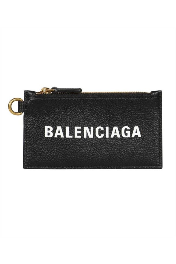 BALENCIAGA - 반지갑 - 발렌시아가 여성 지갑 Balenciaga 594548 1IZIM CASH ON KEYRING Wallet   Black NB24