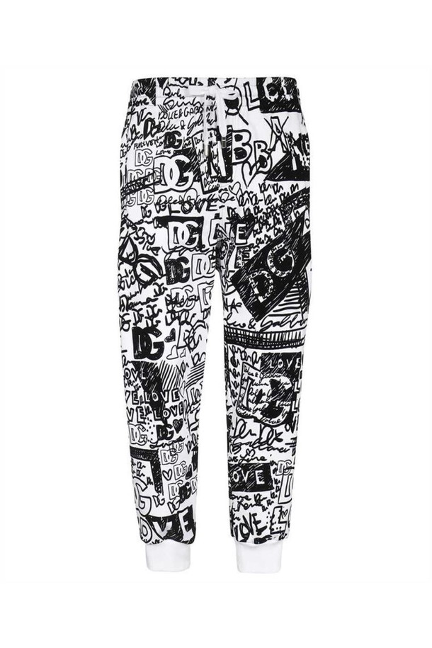 DOLCE & GABBANA - 슬랙스/수트팬츠 - 돌체앤가바나 남성 팬츠 Dolce   Gabbana GVNTAT G7FZK FLOCKED GRAFFITI PRINT Trousers   White NB24