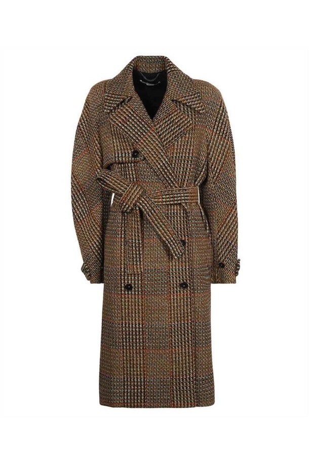 STELLA McCARTNEY - 코트 - 스텔라 맥카트니 여성 코트 Stella McCartney 660050 3CJ301 TWEED BELTED LONG Coat   Brown NB24