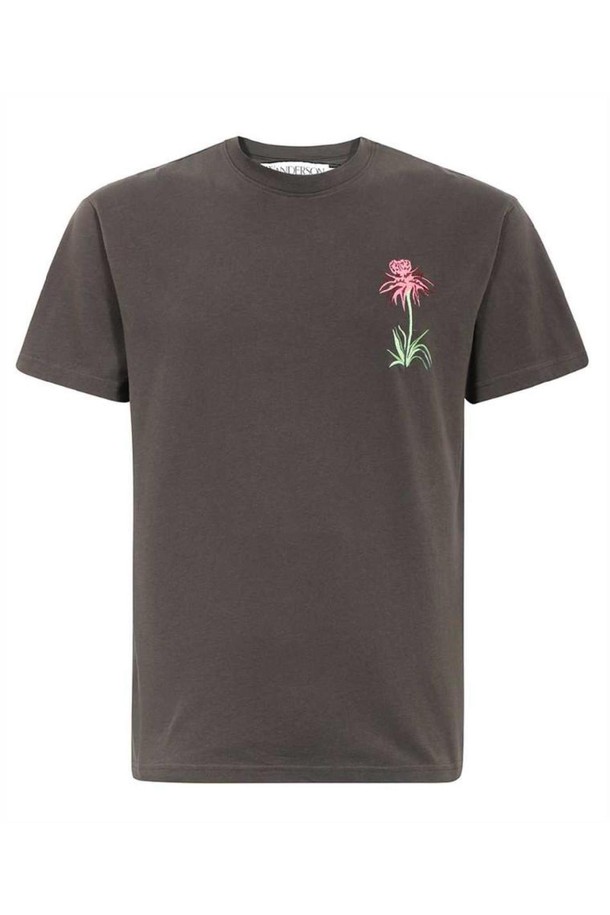 JW ANDERSON - 반팔티셔츠 - JW앤더슨 남성 티셔츠 JW Anderson JT0203 PG1358 POL THISTLE EMBROIDERY T shirt   Grey NB24