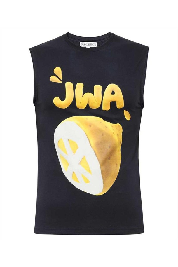 JW ANDERSON - 반팔티셔츠 - JW앤더슨 남성 티셔츠 JW Anderson JO0214 PG0772 LEMON PRINT T shirt   Blue NB24