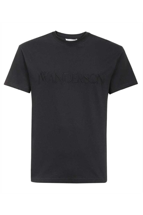 JW ANDERSON - 반팔티셔츠 - JW앤더슨 남성 티셔츠 JW Anderson JT0211 PG0980 LOGO EMBROIDERY T shirt   Black NB24