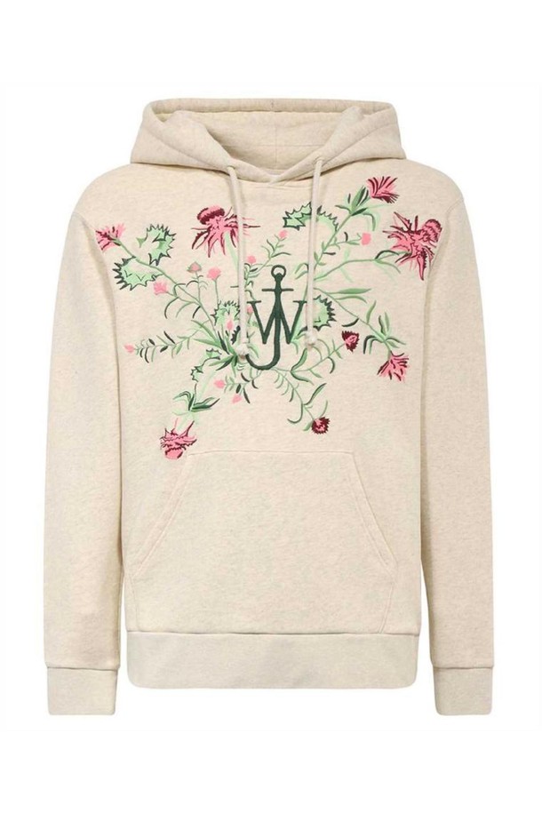 JW ANDERSON - 스웨트셔츠 - JW앤더슨 남성 맨투맨 후드 JW Anderson JW0146 PG1397 POL THISTLE EMBROIDERY Hoodie   Beige NB24