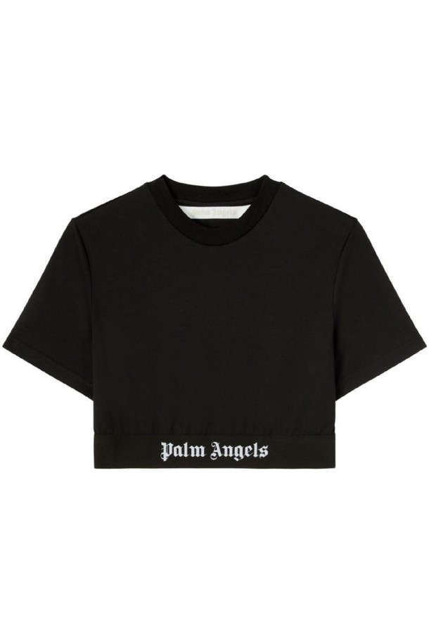 PALMANGELS - 반소매 티셔츠 - 팜앤젤스 여성 티셔츠 LOGO COTTON CROPPED T SHIRT NB30