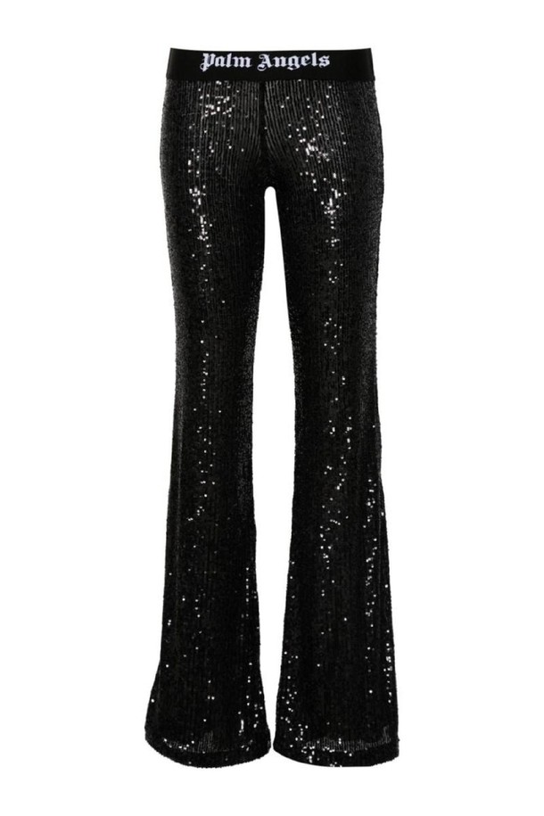 PALMANGELS - 롱/미디팬츠 - 팜앤젤스 여성 바지 LOGO SEQUINED FLARED TROUSERS NB30