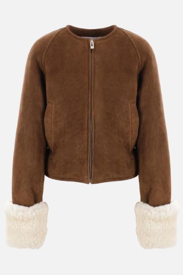 ALAIA - 자켓 - 알라이아 여성 레더 자켓 shearling aviator jacket NB26