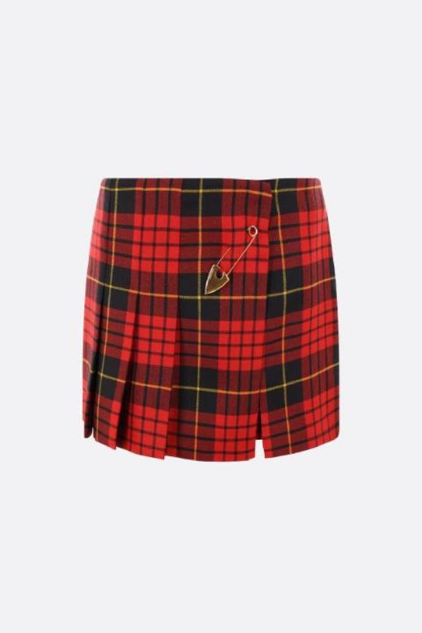 Alexander McQueen - 미디스커트 - 알렉산더 맥퀸 여성 스커트 tartan wool miniskirt NB26