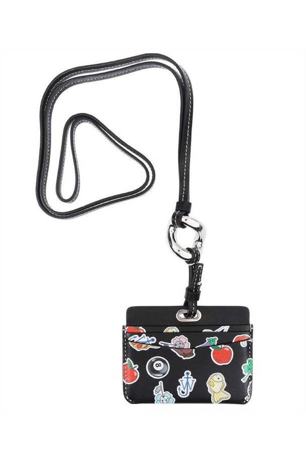 JW ANDERSON - 반지갑 - JW앤더슨 여성 카드지갑 JW Anderson AC0229 LA0227 CHAIN LINK STRAP Card holder   Black NB24