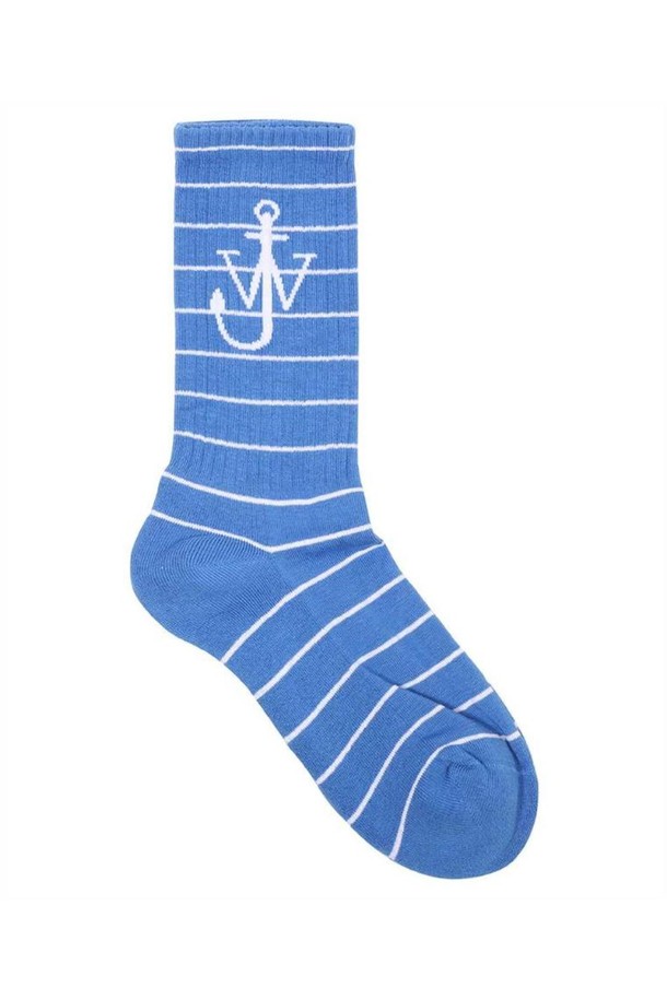 JW ANDERSON - 양말 - JW앤더슨 남성 양말 JW Anderson KW1125 YN0311 STRIPED ANCHOR Socks   Blue NB24