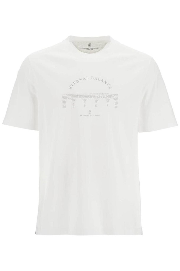 BRUNELLO CUCINELLI - 반팔티셔츠 - 브루넬로 쿠치넬리 남성 티셔츠 eternal balance printed t shirt NB02