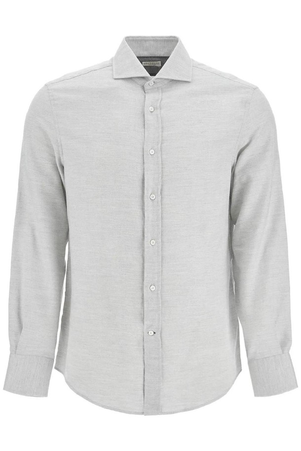 BRUNELLO CUCINELLI - 긴팔셔츠 - 브루넬로 쿠치넬리 남성 셔츠 easy fit cotton lyocell shirt NB02