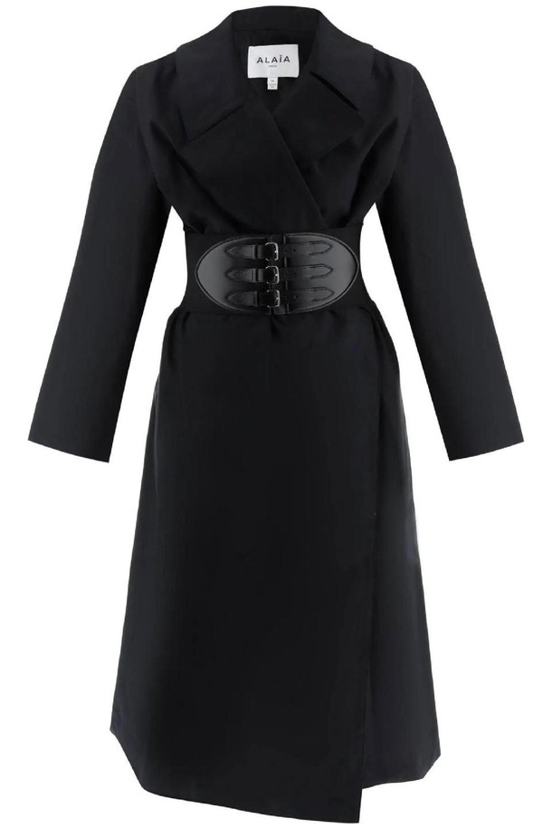 ALAIA - 코트 - 알라이아 여성 트렌치코트 belted trench coat in technical cotton NB02