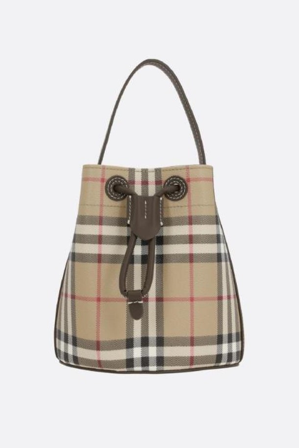 BURBERRY - 숄더백 - 버버리 여성 숄더백 Check coated canvas mini bucket bag NB26