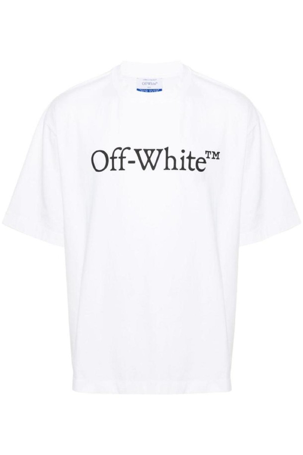 OFF-WHITE - 반팔티셔츠 - 오프화이트 남성 티셔츠 BOOKISH LOGO COTTON T SHIRT NB30