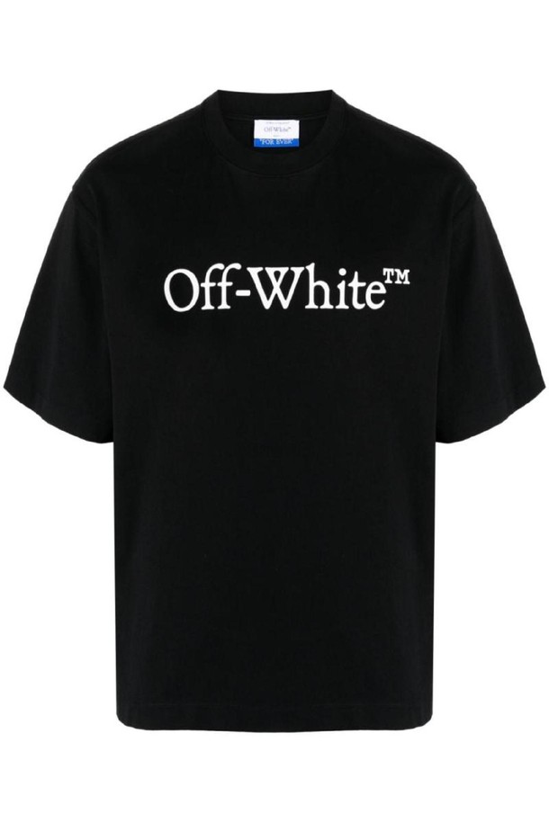 OFF-WHITE - 반팔티셔츠 - 오프화이트 남성 티셔츠 BOOKISH LOGO COTTON T SHIRT NB30