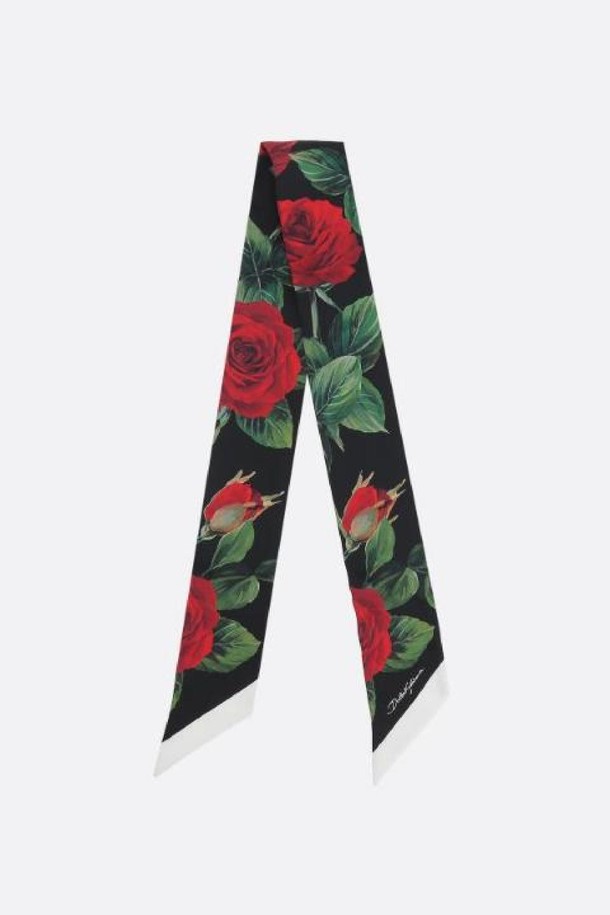 DOLCE & GABBANA - 스카프/머플러 - 돌체앤가바나 여성 스카프 Red Rose print silk bandeau NB26