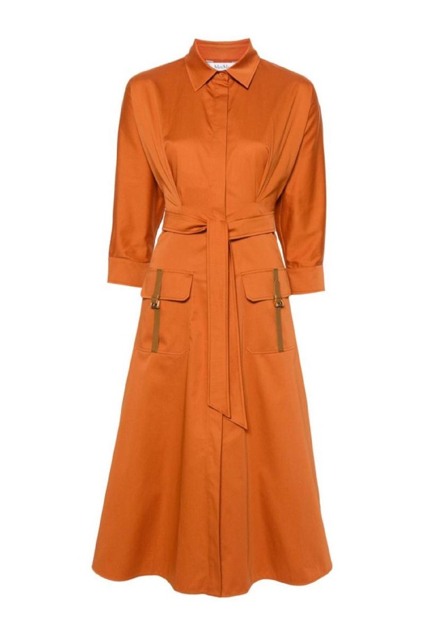 MAX MARA - 긴소매 원피스 - 막스마라 여성 원피스 COTTON MIDI SHIRTDRESS NB30