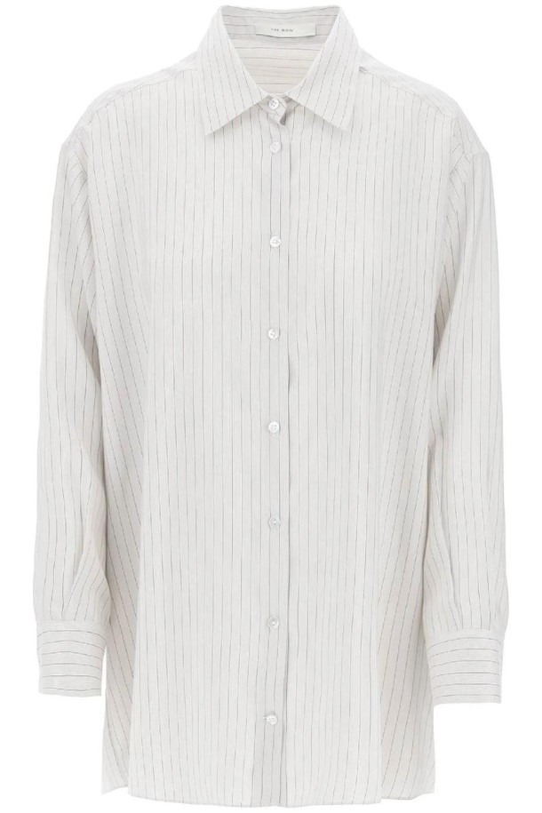 The Row - 셔츠 - 더로우 여성 셔츠 블라우스  striped silk luka shirt in NB02