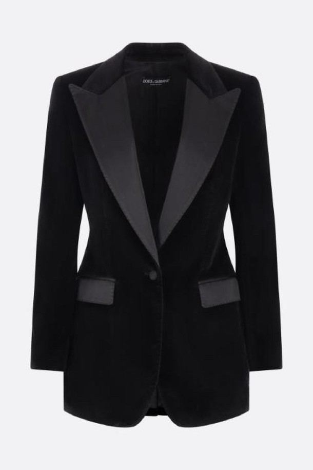 DOLCE & GABBANA - 자켓 - 돌체앤가바나 여성 자켓 Turlington velvet tuxedo jacket NB26