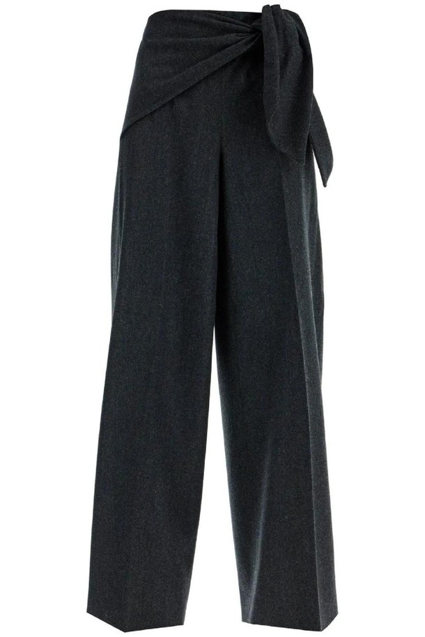 MAX MARA - 롱/미디팬츠 - 막스마라 여성 바지 stretch wool pants with bow detail NB02