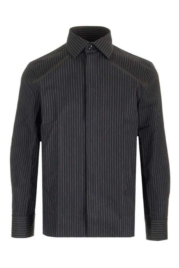 SAINT LAURENT - 긴팔셔츠 - 생로랑 남성 셔츠 Cassandre Striped cotton poplin shirt NB19