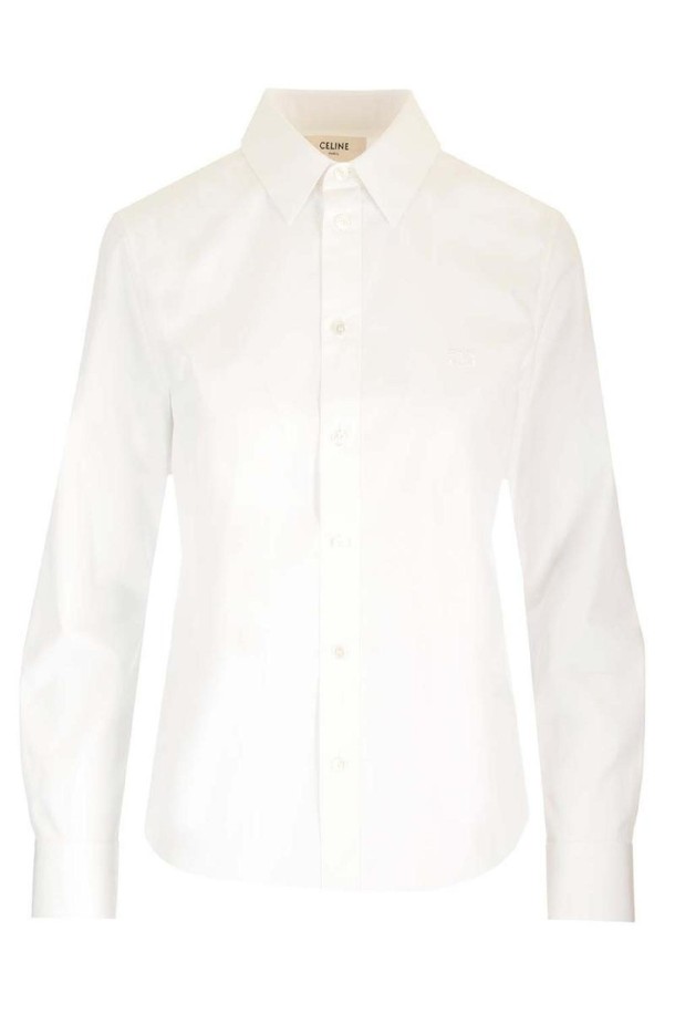 CELINE - 셔츠 - 셀린느 여성 셔츠 CHEMISE ROMY TRIOMPHE WHITE NB19